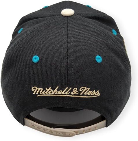 قبعة Mitchell & Ness Retro Snapback قابلة للتعديل - لون أبيض طبيعي / أزرق مخضر / شعار XL / كلاسيكيات الخشب الصلب / الإرتداد in Kuwait