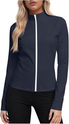 Women's Lightweight Athletic Jacket Sun Protection Full Zip Long Sleeve Shirts Plus Size Slim Hiking Outdoor Clothes in Kuwait