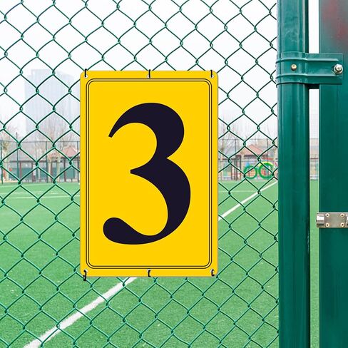 Premium Aluminum Number Signs 3, Metal 12" X 8" Yellow Numbered Signs Outdoor for Parking Lots, Floor, Dock, Court, Aisle, Field, High Visibility, No Fade, Weather-resistant in Kuwait