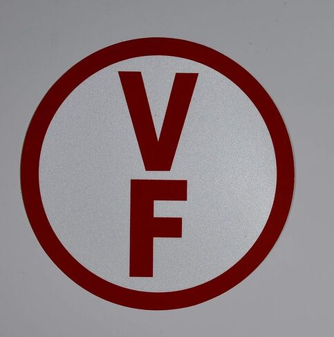 لافتة دائرية للأرضية V-F (أبيض، ملصق عاكس، 6X6) in Kuwait