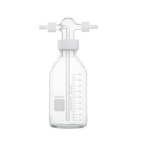 زجاجة كاشف عازلة للمختبر قارورة غسيل غاز متدرجة رأس دريشسيل GL45 PTFE غطاء مع 2 خيط GL14 غطاء لولبي (250 مل) in Kuwait