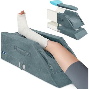 KingPavonini 4-Height Adjustable Leg Elevation Pillows for After Surgery with Ergonomic Curve, Memory Foam Wedge Pillow for Legs Swelling and Pain Relief, Knee Replacement Recovery Aids (Single Leg) in Saudi Arabia