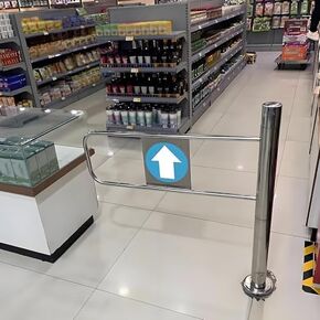 Manual One-Way Safety Swing Door for Warehouse and Supermarket Entrances, Prevents Unauthorized Access with 90° Opening in Kuwait