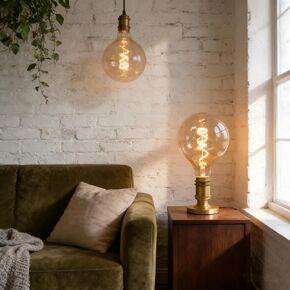 لمبة إديسون LED عتيقة كبيرة G125/G40، 6 وات 2200 كلفن كهرماني قابلة للتعتيم، E26 1PK | لمبة توهج كهرمان LED كبيرة الحجم من Brighfivey، 6 وات تعادل 60 وات، إضاءة عتيقة مثالية للأضواء المعلقة ومصابيح الأرضية، عبوة واحدة in Kuwait