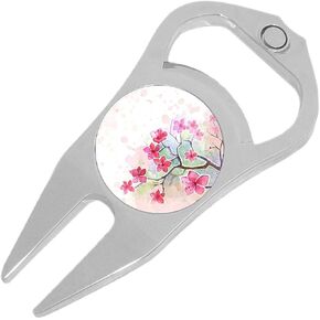 NewCharms Cherry Blossom Watercolor Golf Ball Marker Divot Repair Tool Bottle Opener in Kuwait
