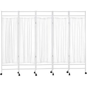 Rolling Medical Privacy Screen on Wheels, Medical Privacy Screen Portable, 3/4/5/6 Panel Indoor Temporary Room Partition Wall Fencing with Wheels, for Hospital/Clinic/War in Saudi Arabia