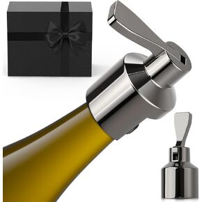 Champagne & Sparkling Crown Bottle Stopper Fits Champagne, Prosecco & Cava Bottles with Raised Lip/Collar Only (Not for Standard Wine Bottles), Replace Le Creuset 2.25" Sealer, Black Nickel Zinc Alloy in Kuwait
