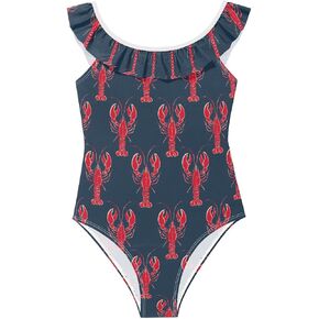 Aflyko Ocean Toddler Girl Swimwear One-Piece Soft Stretch Bathing Suit Ruffle Trim in Saudi Arabia