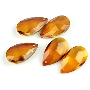 Hanging Crystals Prisms Crystal Beads 38mm Chandelier Prisms Colored K9 Crystal Tear Drop Hanging Decoration Hangings Crystals for Decoration(Tea) in Kuwait