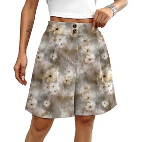 domirica Shorts for Women Boho High Waisted Pleated Athletic Cute Shorts Comfortable Oversized Summer Clothing with Pocket in Kuwait