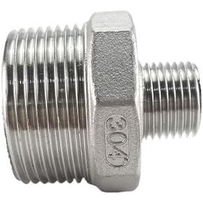 1/8" 1/4" BSP Male Thread 304 Stainless Steel Pipe Fitting Reducer Hex Nipple Connector Ada DN8 - DN50(DN25XDN20) in Saudi Arabia