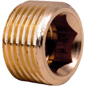 10pcs 3/8" NPT bspt End Cap Countersunk Interel Hex Socket Brass Pipe Fitting Water Gas Fuel(BSPT) in Kuwait