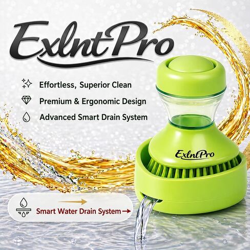 فرشاة أطباق مطورة من ExlntPro مع موزع صابون، وفرشاة تنظيف المطبخ مع حامل وصينية تصريف، ومنظف أطباق توزيع الصابون القابل لإعادة الملء للأواني والمقالي وتنظيف الحوض in Kuwait