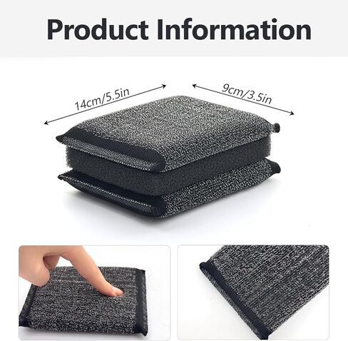 6 Pcs Steel Wool Scrubber Kitchen Sponges, Non Scratch Scrubbers Heavy Duty Reusable Multipurpose Cleaning Scrubbing Sponges Scrubbers for Pots, Pans, Gentle and Scratch Free Household Cleaning in Kuwait