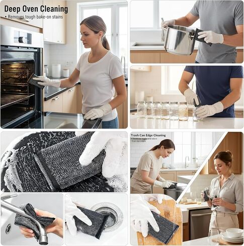 6 Pcs Steel Wool Scrubber Kitchen Sponges, Non Scratch Scrubbers Heavy Duty Reusable Multipurpose Cleaning Scrubbing Sponges Scrubbers for Pots, Pans, Gentle and Scratch Free Household Cleaning in Kuwait