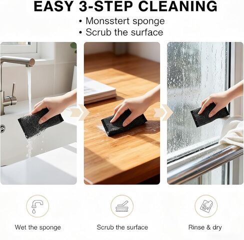 6 Pcs Steel Wool Scrubber Kitchen Sponges, Non Scratch Scrubbers Heavy Duty Reusable Multipurpose Cleaning Scrubbing Sponges Scrubbers for Pots, Pans, Gentle and Scratch Free Household Cleaning in Kuwait