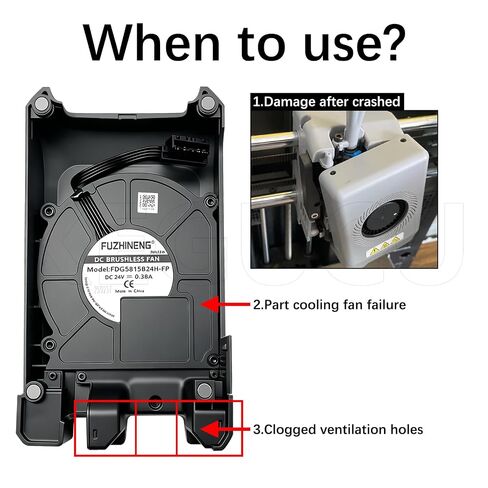 Original Bamboo P2S Toolhead Front Cover Assembly with Cooling Fan,OEM Replacement Part for P2S 3D Printer,Magnetic Snap-in Front Cover with Fan,Toolhead Cooling Module,P2S Front Housing Assembly in Kuwait