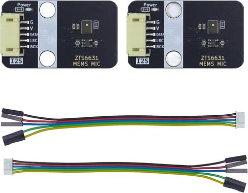 وحدة ميكروفون I2S MEMS، مدخل صوت ميكروفون متعدد الاتجاهات ZTS6631 بمنفذ علوي لـ ESP32، Raspberry Pi، PH2.0 إلى كابل Dupont متضمن in Kuwait