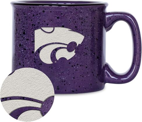 Rico Industries NCAA Kansas State Wildcats - KSU Speckled Purple 12oz Laser Engraved Campfire Mug in Kuwait