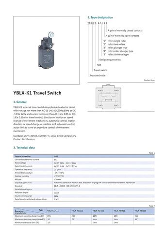 5 قطعة مفتاح محدود YBLX-K1/411 مكبس دوار من نوع السفر in Kuwait