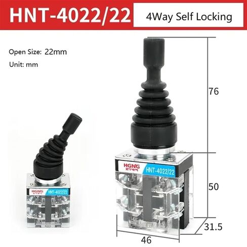 22mm 30mm Master Monolever Toggle Joystick Switches 2 4 Way Position Self Locking Latching Reset Momentary Cross Rocker Switches (Color : 4Way Self Locking-22) in Kuwait