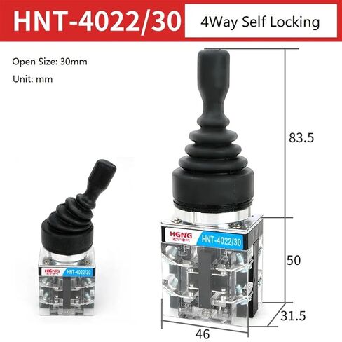 22mm 30mm Master Monolever Toggle Joystick Switches 2 4 Way Position Self Locking Latching Reset Momentary Cross Rocker Switches (Color : 4Way Self Locking-22) in Kuwait