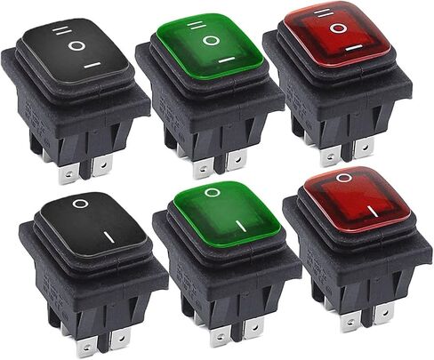 KCD4 Waterproof Switch Rocker Switch Power Switch 2 Position/3 Position 6 Pins Reset or self-Locking 16A 250VAC/20A 125VAC (Color : ON- Off Black) in Kuwait