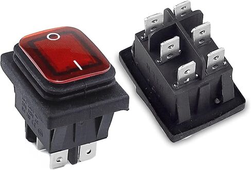 KCD4 Waterproof Switch Rocker Switch Power Switch 2 Position/3 Position 6 Pins Reset or self-Locking 16A 250VAC/20A 125VAC (Color : ON- Off Black) in Kuwait