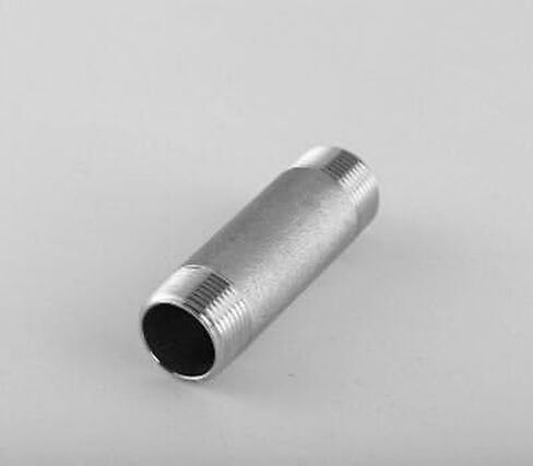 3/8 "NPT ذكر 304 الفولاذ المقاوم للصدأ 100 مللي متر طول برميل الحلمة وصلة أنابيب مزورة 2000 PSI زيت الغاز المائي in Kuwait