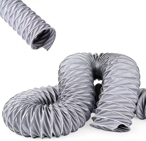 RV 4 بوصة خرطوم مجاري الهواء المرن خرطوم مجاري رمادي خرطوم قناة تهوية قابل للسحب لقناة HVAC، قناة مجفف الملابس، منفاخ (L 4 م (13 قدم)، 50 مم (2")) in Kuwait