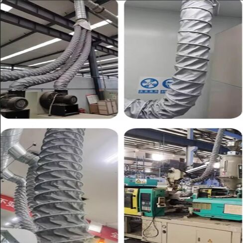 RV 4 بوصة خرطوم مجاري الهواء المرن خرطوم مجاري رمادي خرطوم قناة تهوية قابل للسحب لقناة HVAC، قناة مجفف الملابس، منفاخ (L 4 م (13 قدم)، 50 مم (2")) in Kuwait