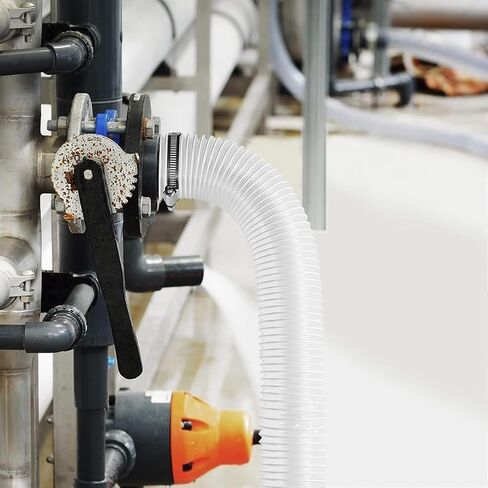 4 Inch Dust Collector Vacuum Hose Clear Flexible PVC Fume Hose Woodworking Vacuum Hose Puncture Resistant Dust Collection Tube(2m/6.56ft,50mm-2") in Kuwait