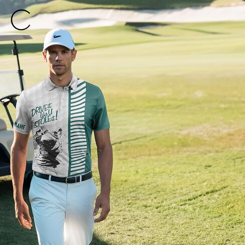 Funny Men's Golf Polo Shirt - Never Underestimate an Old Man with A Golf Club - Green and White Design Comfortable Fit Perfect for Golf Enthusiasts Performance Golf Polo Shirt Personalized N5607 in Kuwait