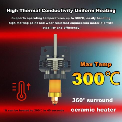 مجموعة ترقية Hotend لـ K1 SE/K1C/K1/K1 Max، كتلة تسخين سيراميك مع طرف مشبك، فوهة يونيكورن سريعة التبديل، طباعة عالية السرعة 600 مم/ثانية in Kuwait