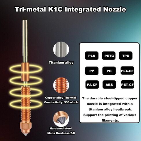 مجموعة ترقية Hotend لـ K1 SE/K1C/K1/K1 Max، كتلة تسخين سيراميك مع طرف مشبك، فوهة يونيكورن سريعة التبديل، طباعة عالية السرعة 600 مم/ثانية in Kuwait