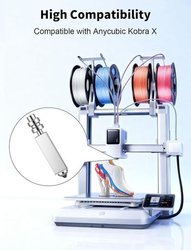 4 قطع فوهة 0.4 مم لطابعة Anycubic Kobra X Combo ثلاثية الأبعاد، فوهات فولاذية صلبة مدمجة قابلة للفصل السريع طقم رأس طباعة الطارد الساخن in Kuwait