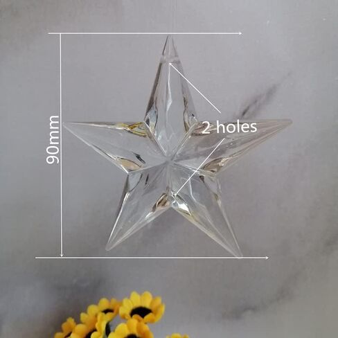 Hanging Crystals Prisms 2pcs 90mm (2 Hole) Clear Acrylic Shaped Pendant Chandelier Curtain Party Hanging Hangings Crystals for Decoration in Kuwait