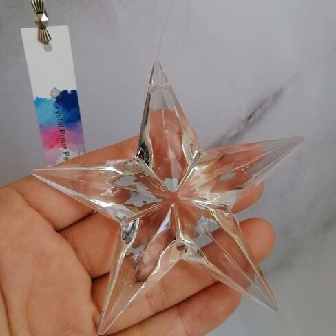 Hanging Crystals Prisms 2pcs 90mm (2 Hole) Clear Acrylic Shaped Pendant Chandelier Curtain Party Hanging Hangings Crystals for Decoration in Kuwait