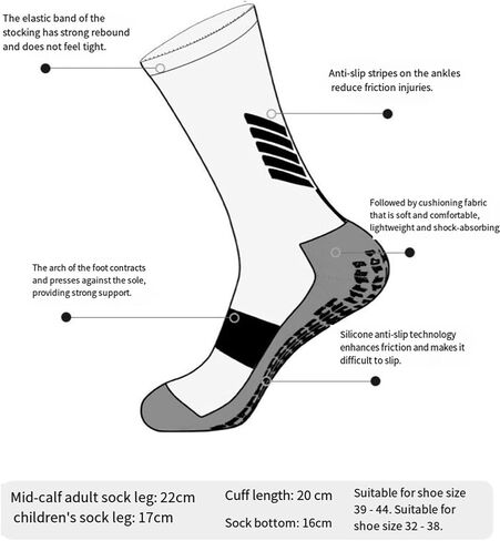 Men's Football Socks, Non-Slip Mid-Tube Sweat-Absorbing Sports Socks in Kuwait