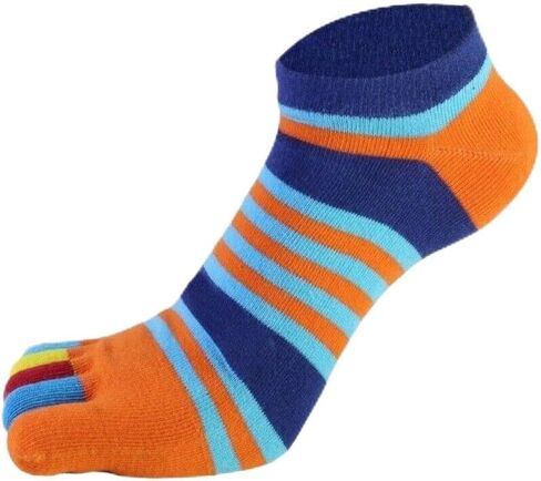 Trainer Hiking Running Toe Socks EU39-44 Low Cut Five Finger Socks Five Toe Socks Men's Socks No Show Ankle Socks(Orange) in Kuwait