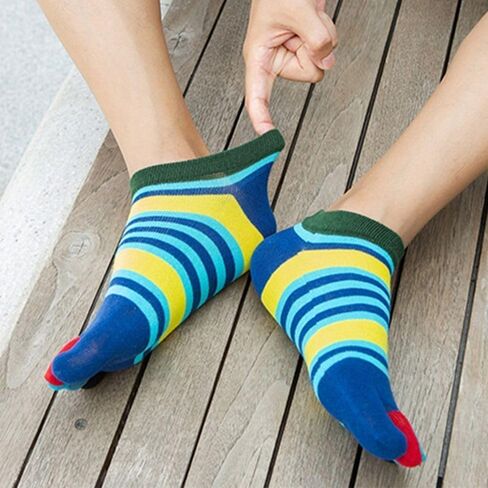 Trainer Hiking Running Toe Socks EU39-44 Low Cut Five Finger Socks Five Toe Socks Men's Socks No Show Ankle Socks(Orange) in Kuwait