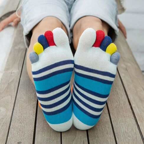 Trainer Hiking Running Toe Socks EU39-44 Low Cut Five Finger Socks Five Toe Socks Men's Socks No Show Ankle Socks(Orange) in Kuwait