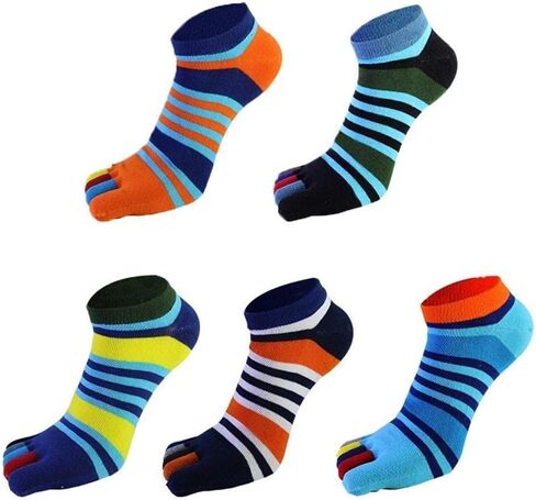 Trainer Hiking Running Toe Socks EU39-44 Low Cut Five Finger Socks Five Toe Socks Men's Socks No Show Ankle Socks(Orange) in Kuwait