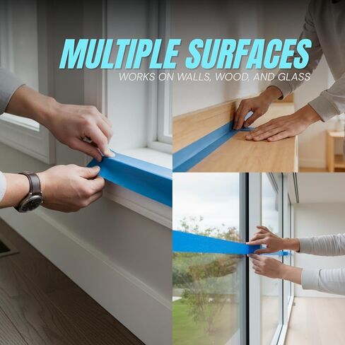 Wide Blue Painters Tape, 6 inch x 60 Yards, 3D Printing Tape, Easy Clean Removal up to 21 Days, Masking Tape in Kuwait
