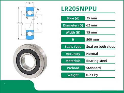 1PCS LR205-2RS LR205NPPU 25x62x15 LR 205 Ball Bearing Track Rollers Track in Saudi Arabia