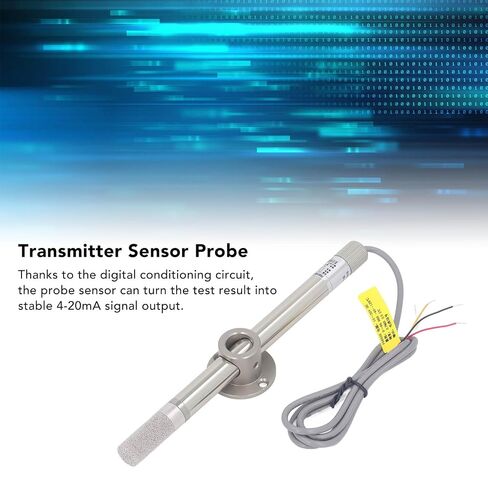 Industrial Temperature Humidity Transmitter, 4-20mA Output Duct Wall Mount Probe IP68 15-30VDC for HVAC Greenhouse Storage Monitoring in Kuwait