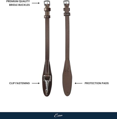 Exion Leather Horse Bridle Cheek Pieces with Quick Change Snap – 1/2 inch 13mm English Cheekpieces Replacement Parts for Bridles– Stainless Steel Snaps Tack Set, Pony Cob Full Warmblood in Kuwait