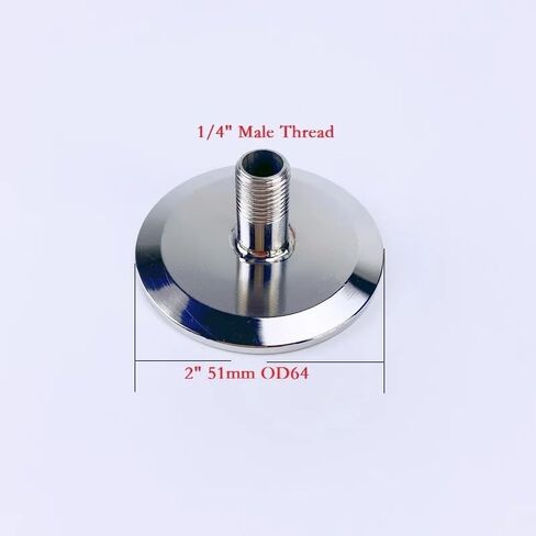 2" 51mm OD64mm With 1/4" Male Thread, 2" Tri-clamp End Cap With 1/4" Male Thread Stainless Steel 304 in Saudi Arabia