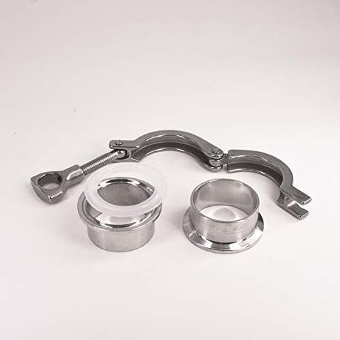 2" Tri Clamp x 45mm 1-3/4" Pipe OD Stainless 2 PCS SS304 Weld Ferrules + 1 PC SS304 Clamp + 1 PC Gasket in Kuwait