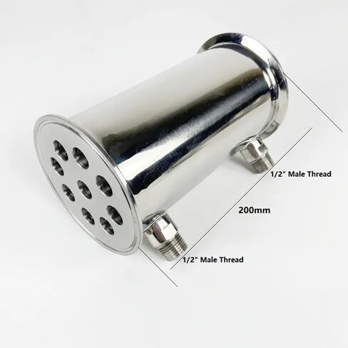 4" 102mm(OD119mm) Dephlegmator, Reflux. Length 200mm,With 1/2" Male Tread, Steel 304 in Saudi Arabia